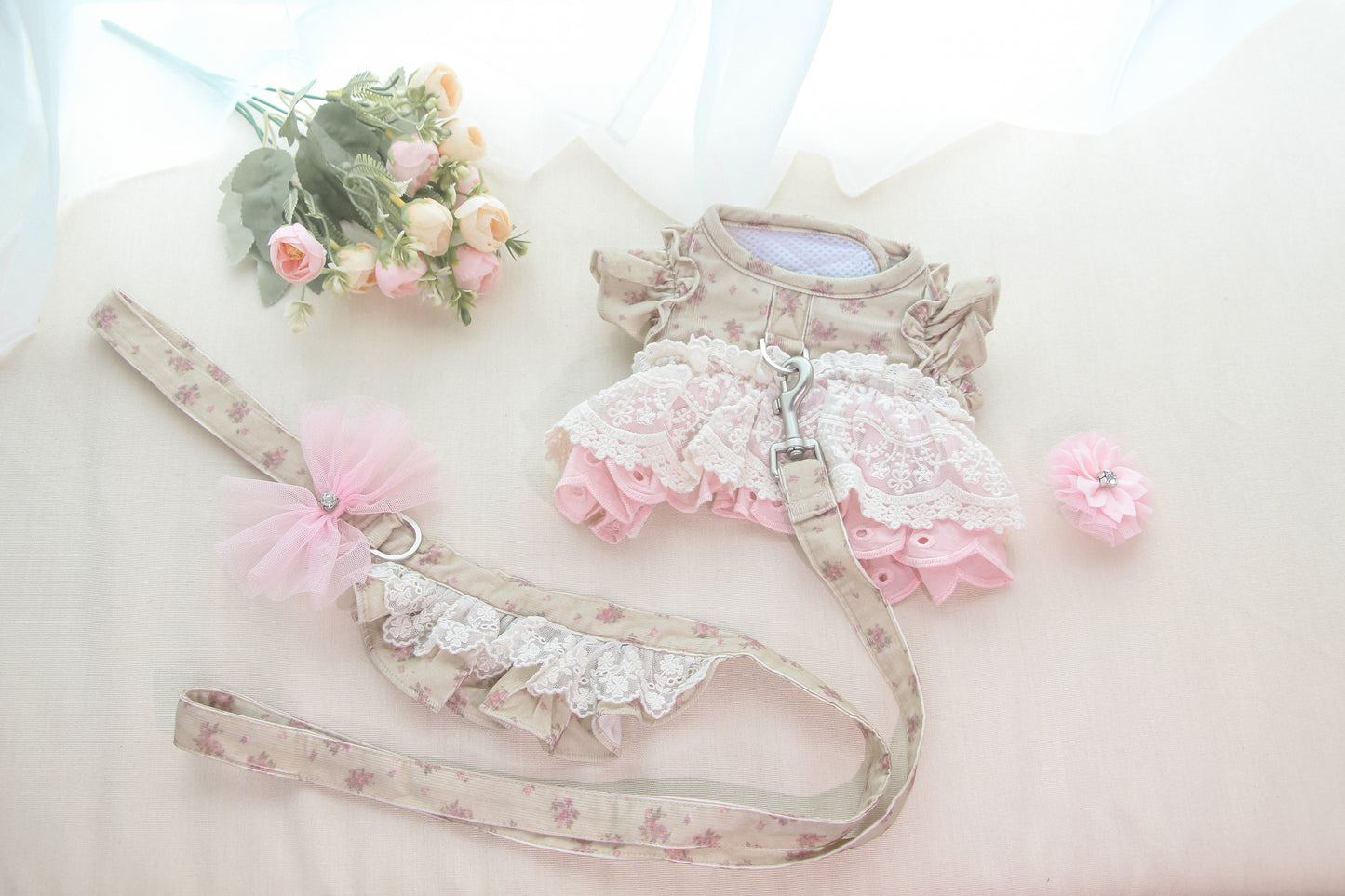 juliet harness + leash set (version 1 - beige)