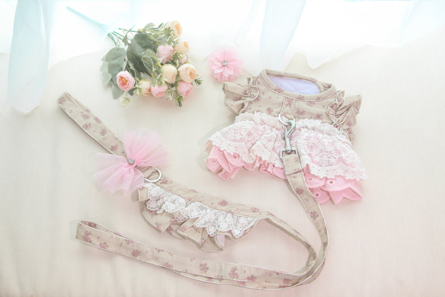 juliet harness + leash set (version 1 - beige)