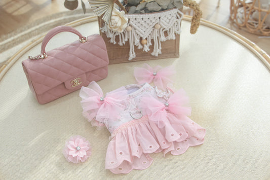 juliet harness + leash set (version 2 - pink)